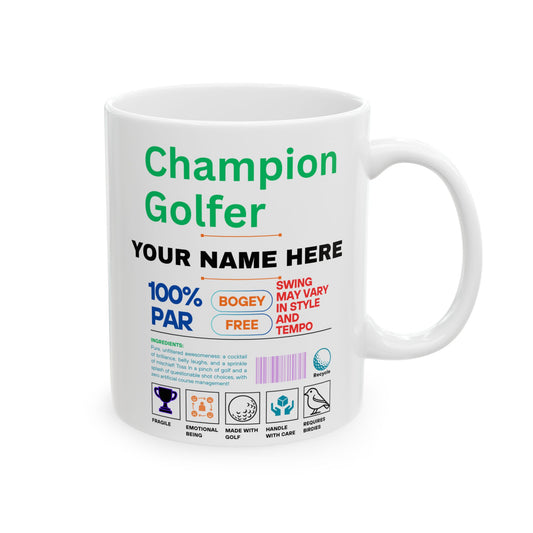 Mwg Personol Golffiwr Pencampwr - Anrheg Berffaith i Gariadon Golff