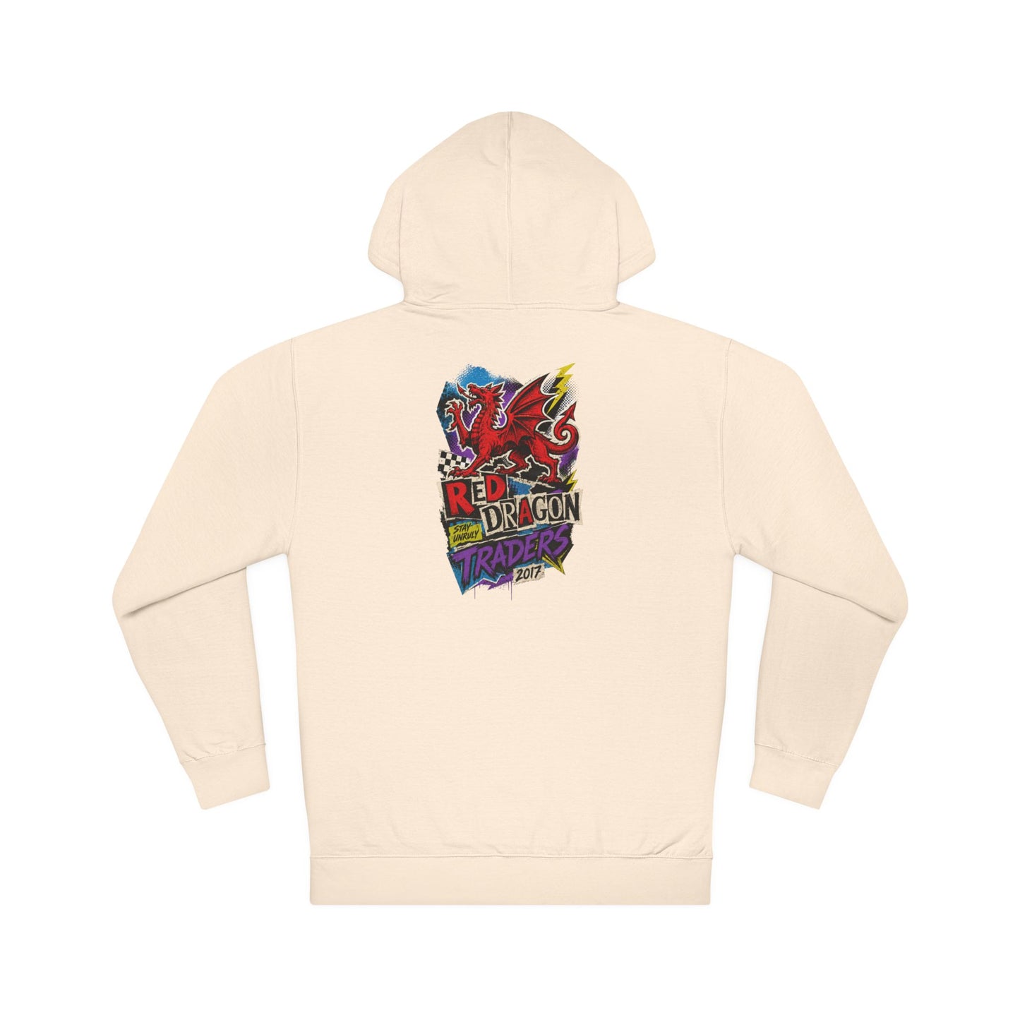 Red Dragon Raiders Hoodie – Colorful Retro Gaming Graphic Pullover