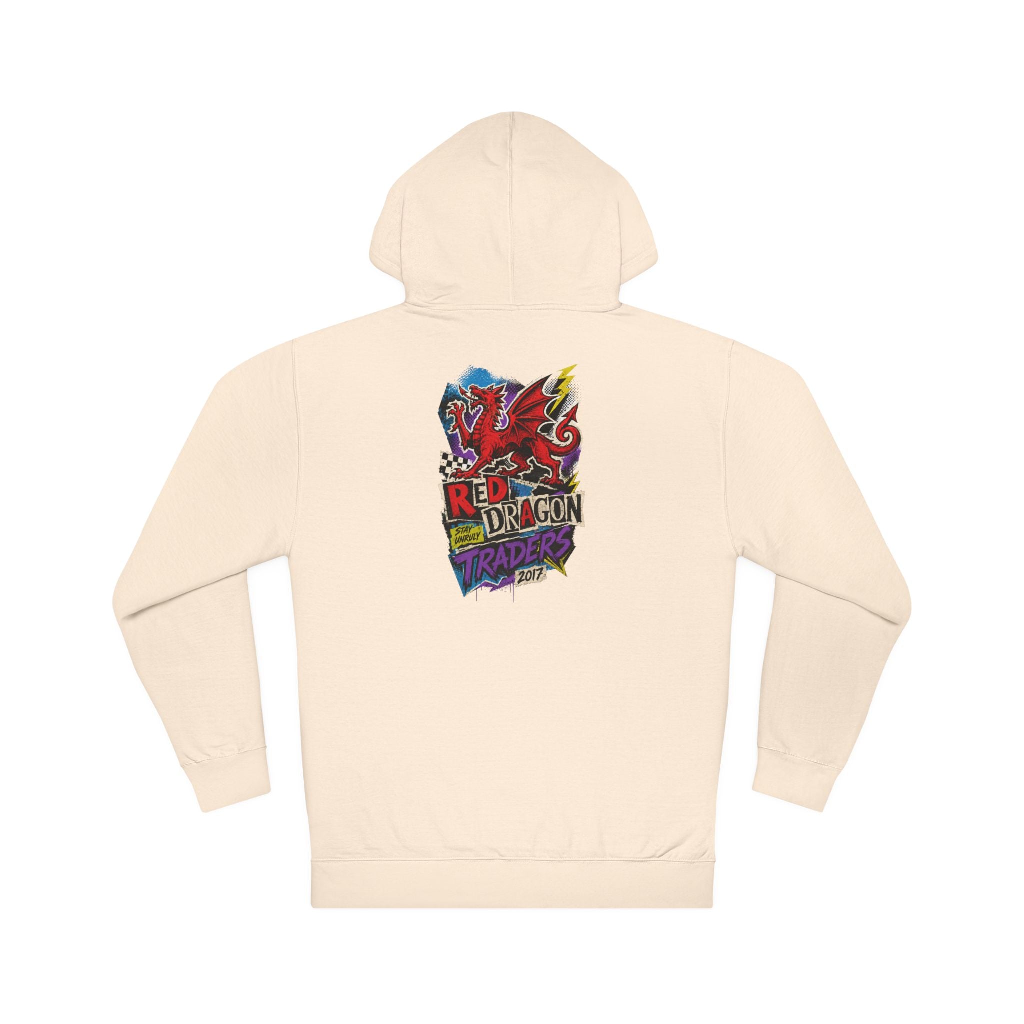 Red Dragon Raiders Hoodie – Colorful Retro Gaming Graphic Pullover