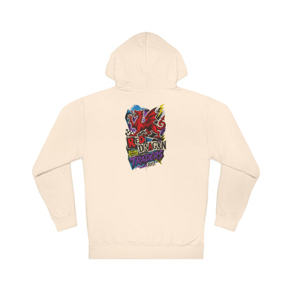 Red Dragon Raiders Hoodie – Colorful Retro Gaming Graphic Pullover