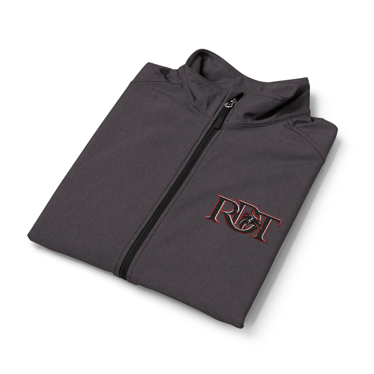 Men's Black Soft Shell Vest with Red Camo 'B&T' Chest Logo