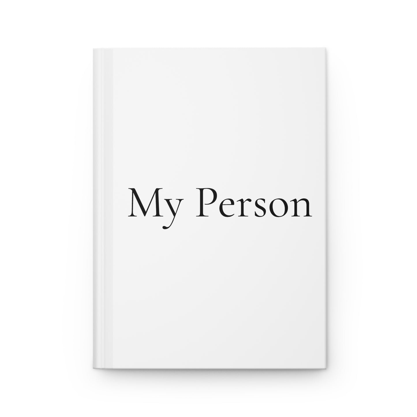 White book titled 'My Person' on a white background