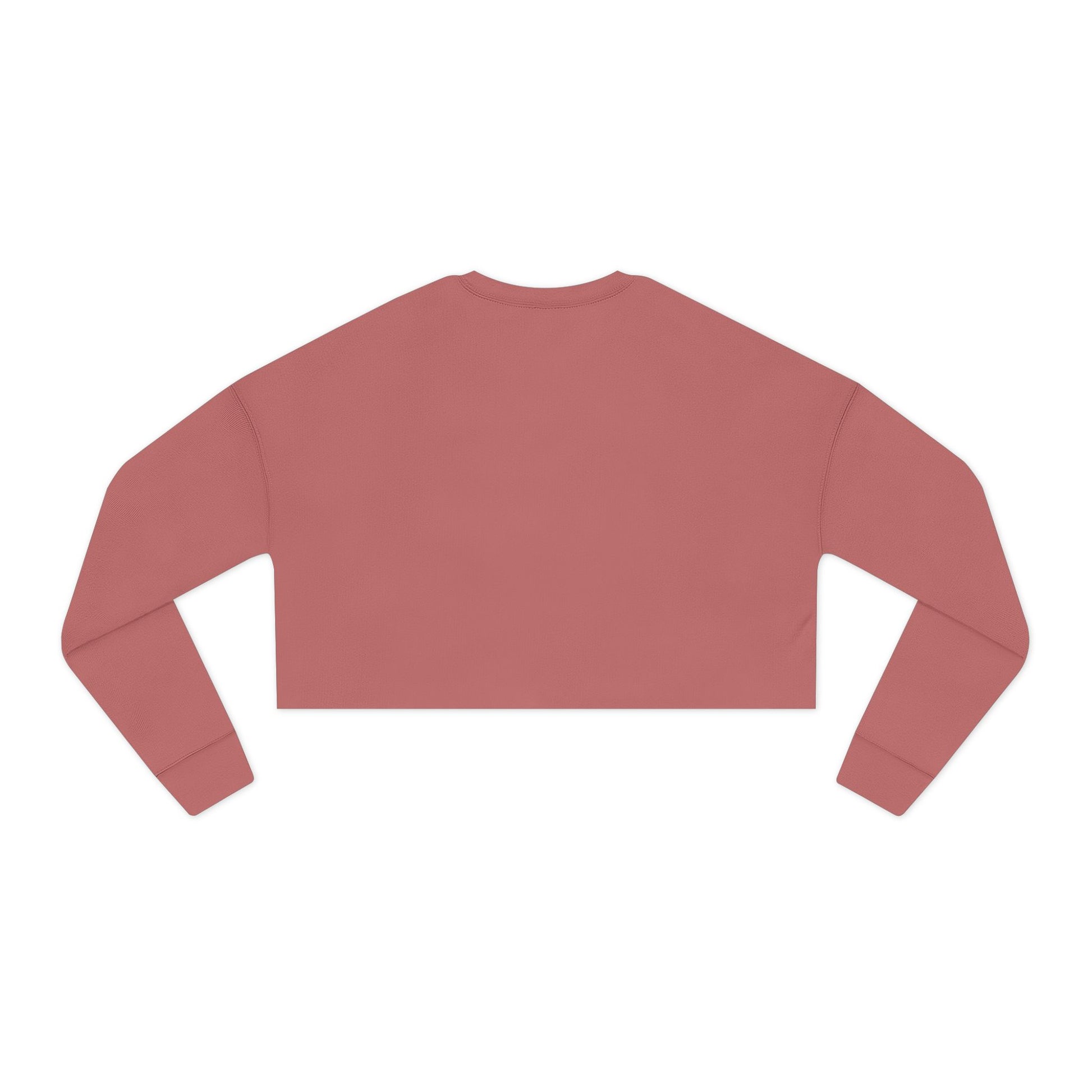 Pink long-sleeve crop top on a white background