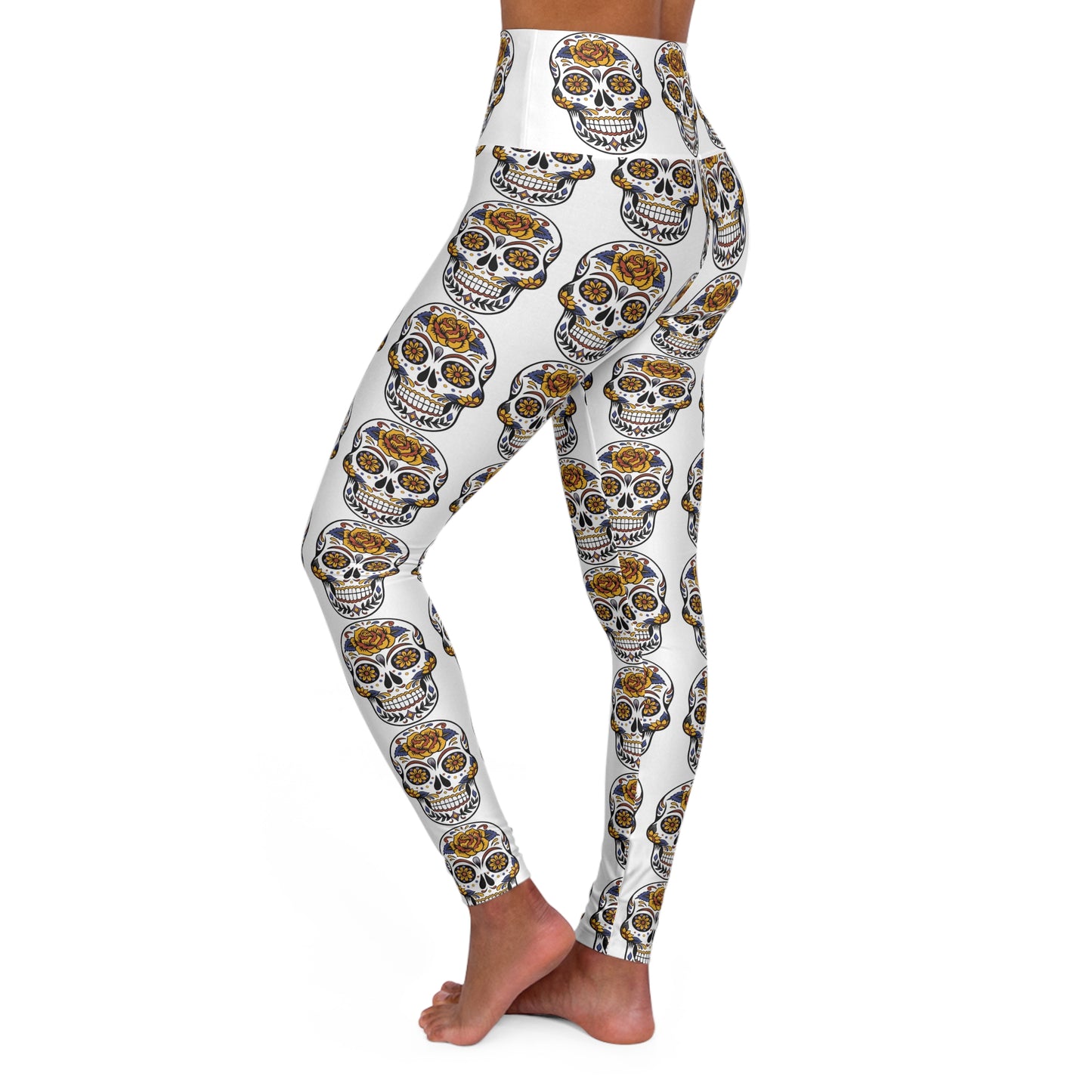 Skull Pattern High Waisted Leggings