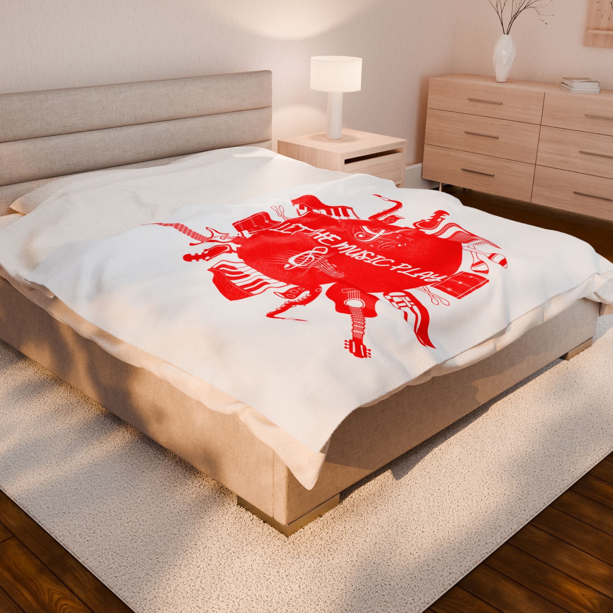 Instrument blanket with treble clef and instrument pattern