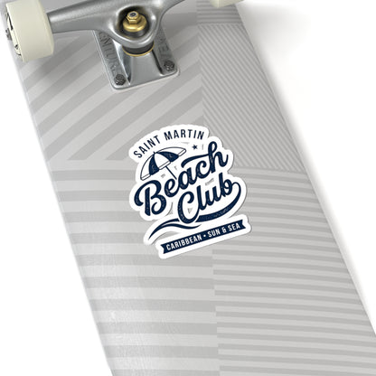 Saint Martin Beach Club Sticker | Caribbean Sun & Sea, Retro Island Pride