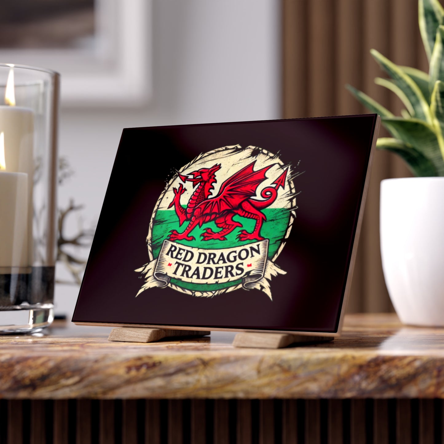 Red Dragon Traders. Ceramic Photo Tile - Logo Lifestyle Company Inspired by Outdoor Life