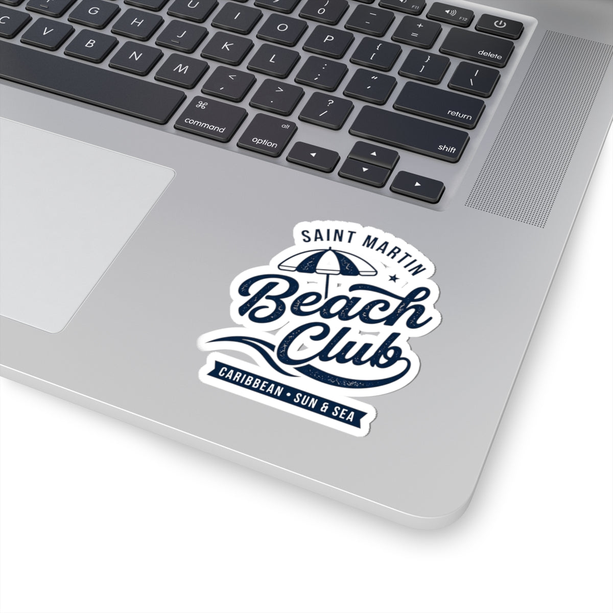 Saint Martin Beach Club Sticker | Caribbean Sun & Sea, Retro Island Pride