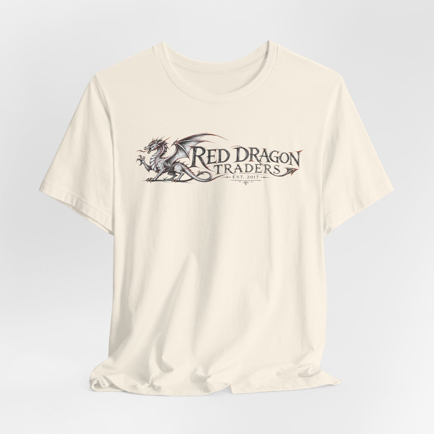 Red Dragon Traders Graphic Tee — Vintage Fantasy Dragon Logo T‑Shirt