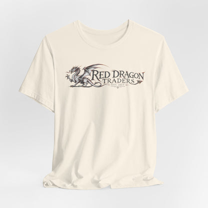Red Dragon Traders Graphic Tee — Vintage Fantasy Dragon Logo T‑Shirt