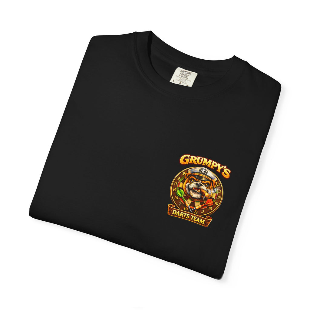 Blue Jean Grumpy's Darts Team T-Shirt – Tropical Bulldog Tee, t-shirt product image 24, size XL.