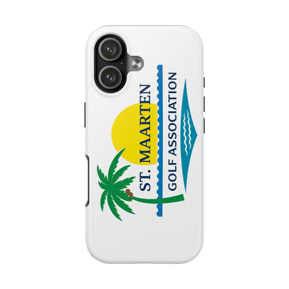 St. Maarten Golf Association Tough Phone Case — Tropical Palm & Sunset Protective Cover