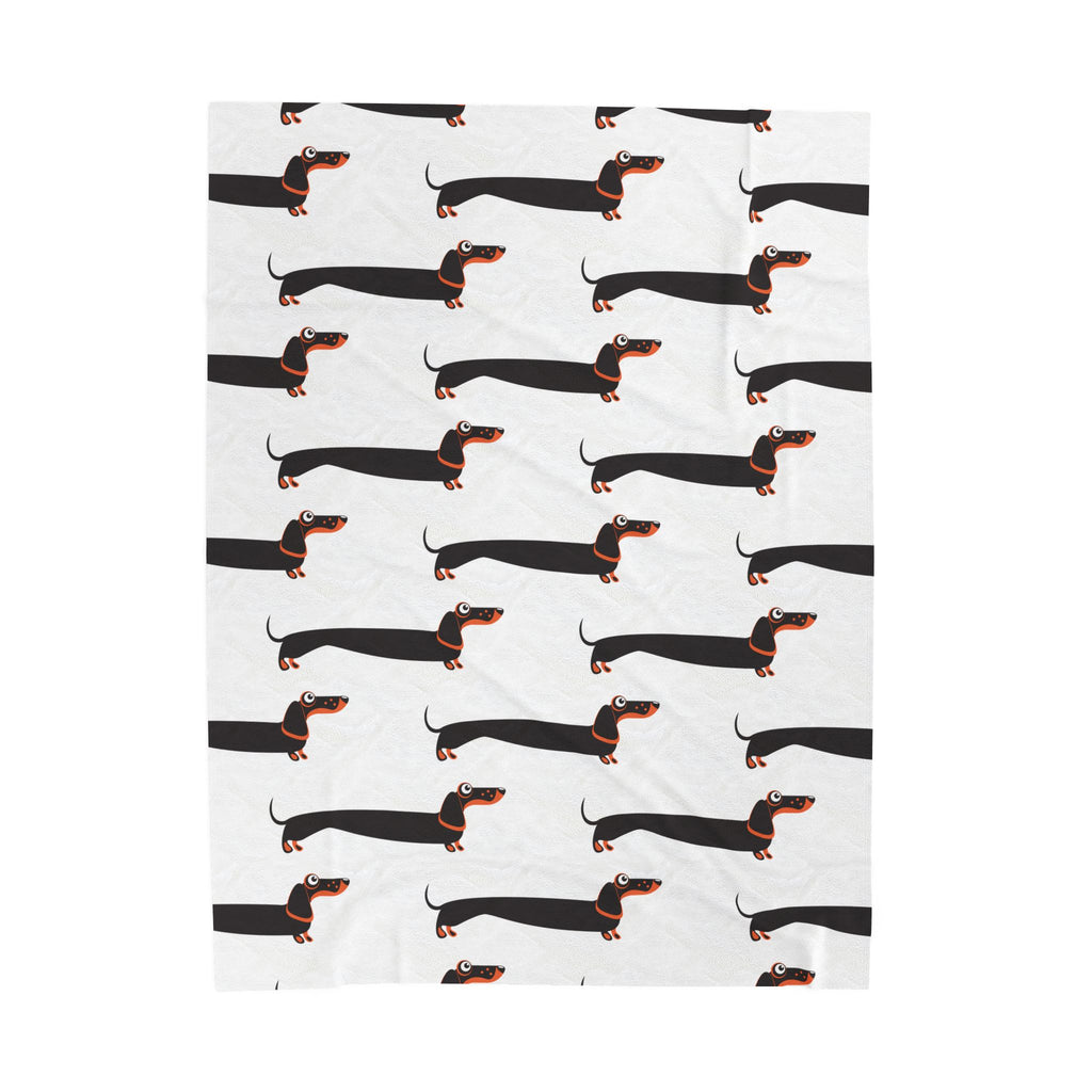 Dachshund blanket on white background