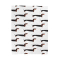Dachshund blanket on white background