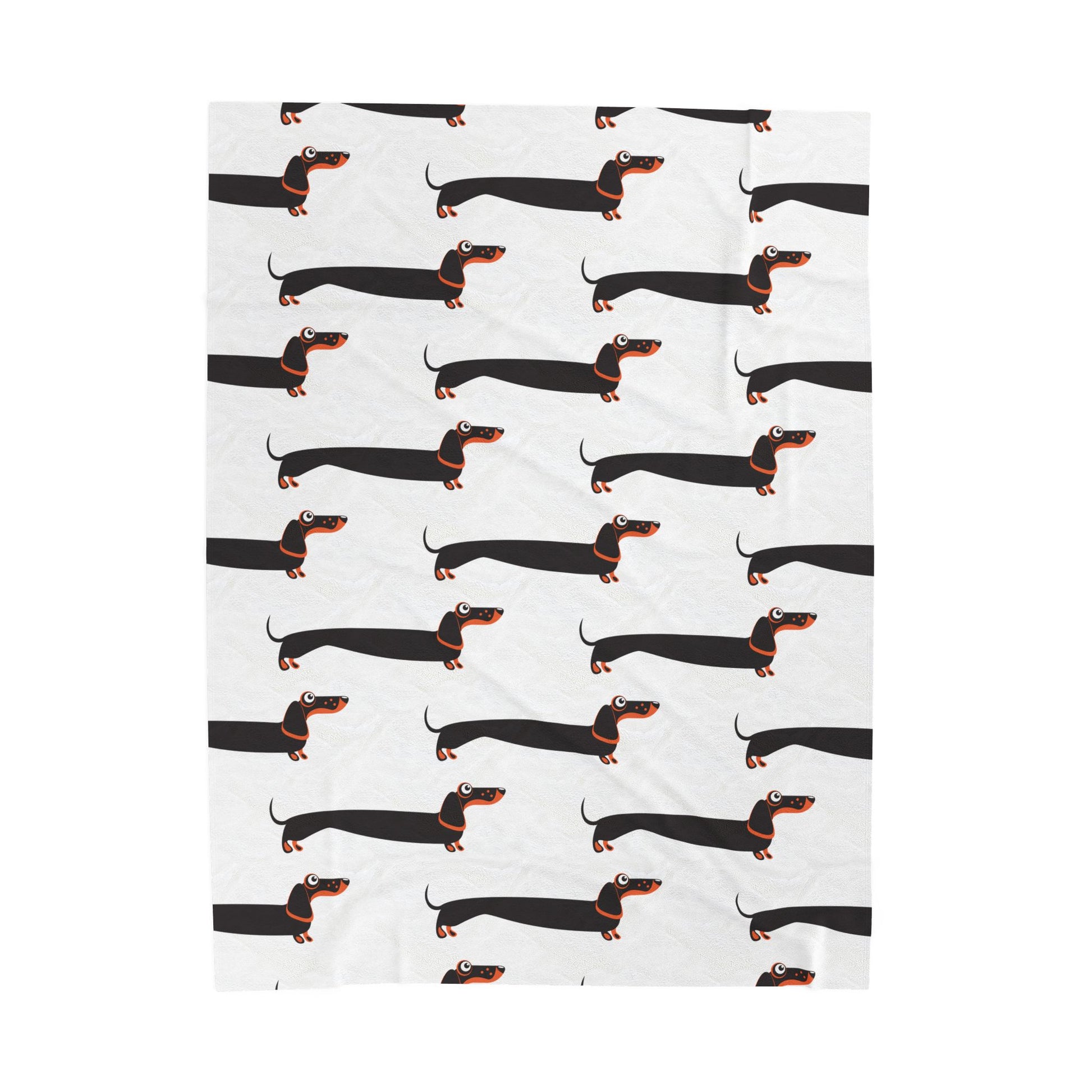 Dachshund blanket on white background
