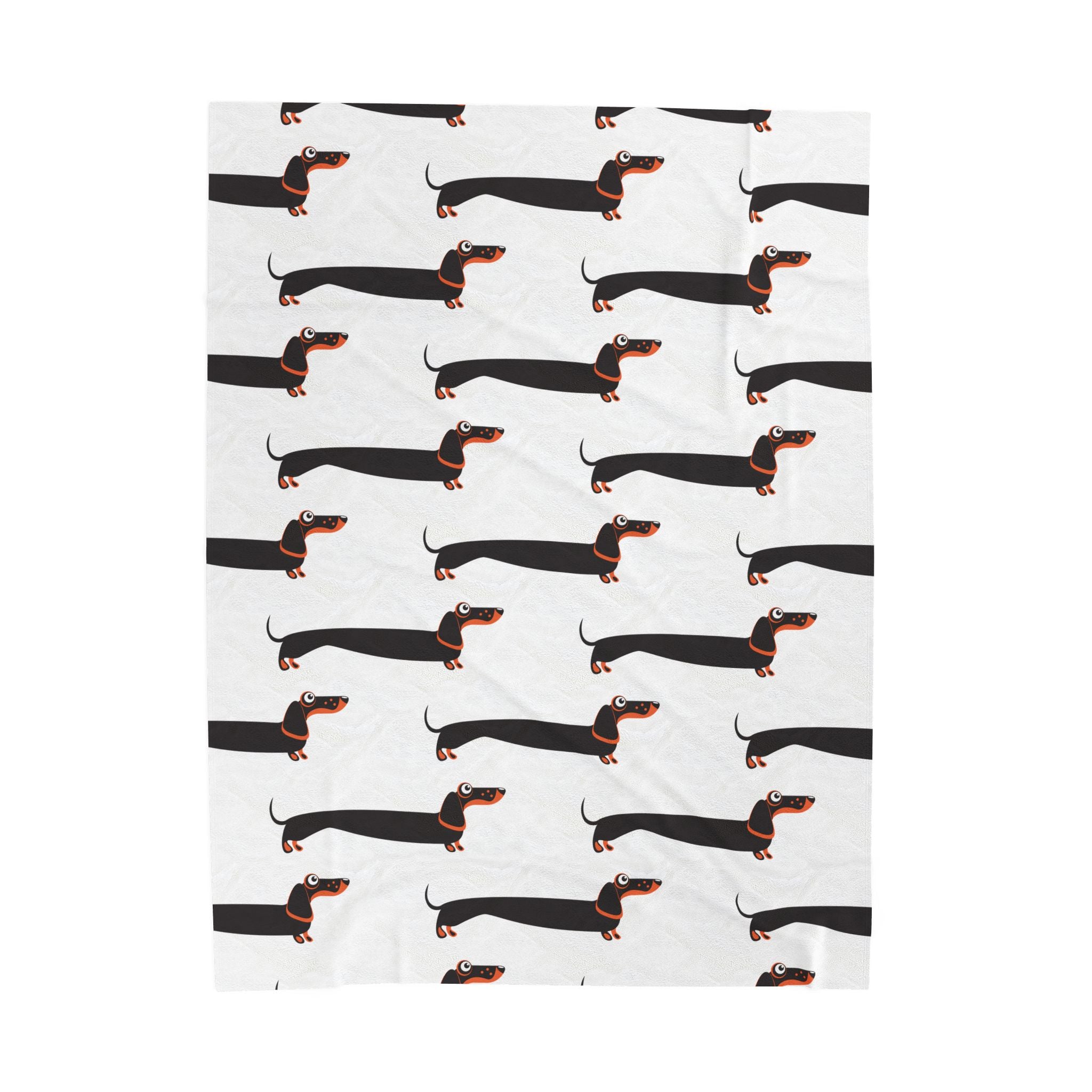 Dachshund blanket on white background