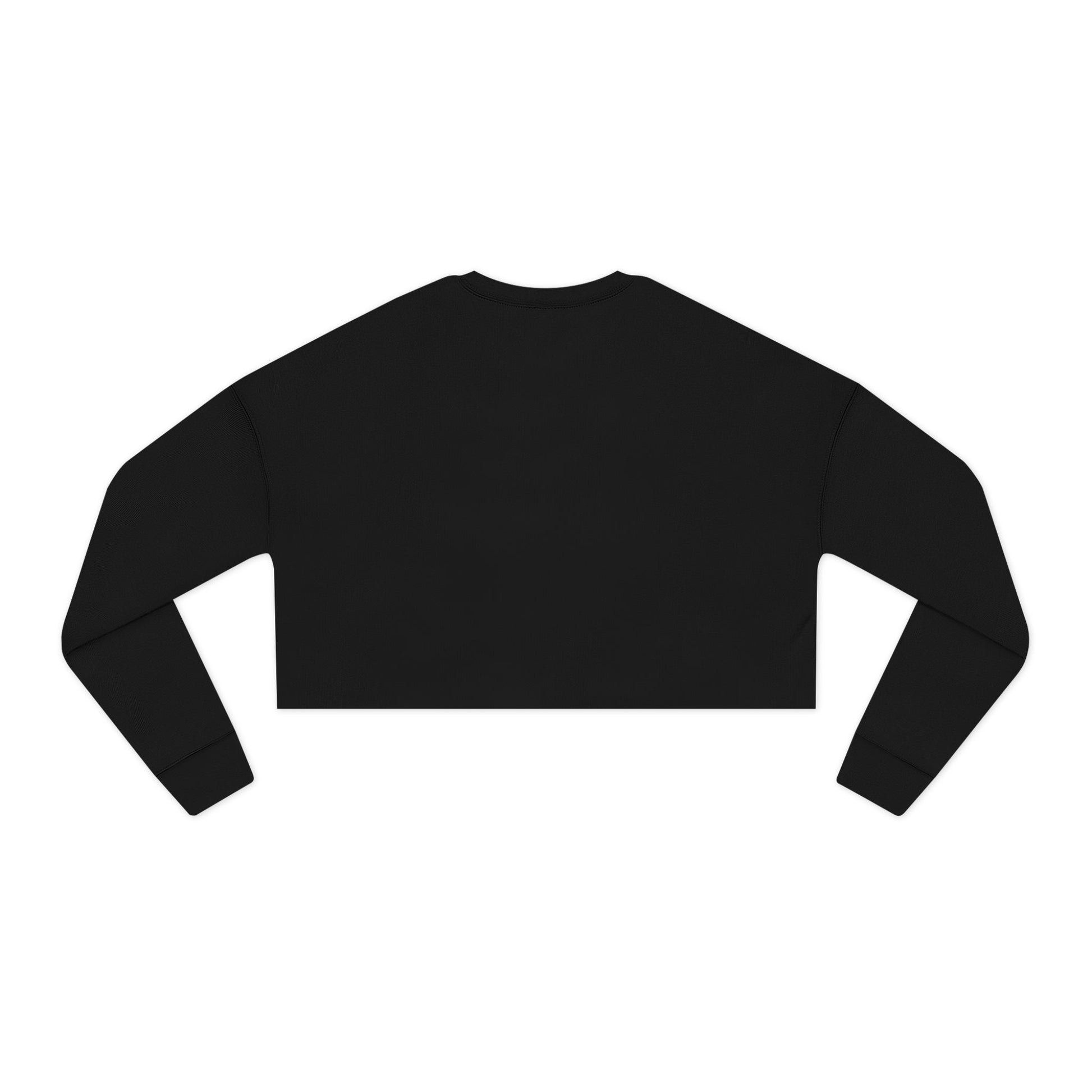 Black cropped sweatshirt on a white background
