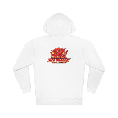 Red Dragon Logo Hoodie — Retro Flame Mythic Crewneck