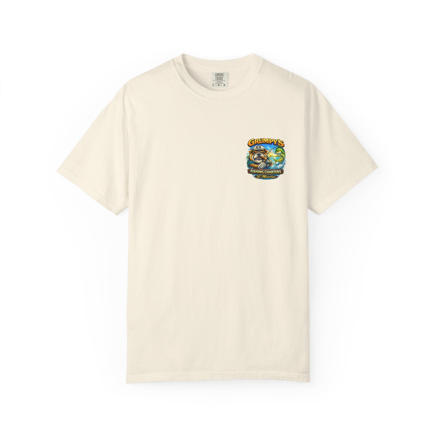 Grumpy's Fishing Charters T-Shirt — "Getting Hooked & Hammered" Graphic Tee