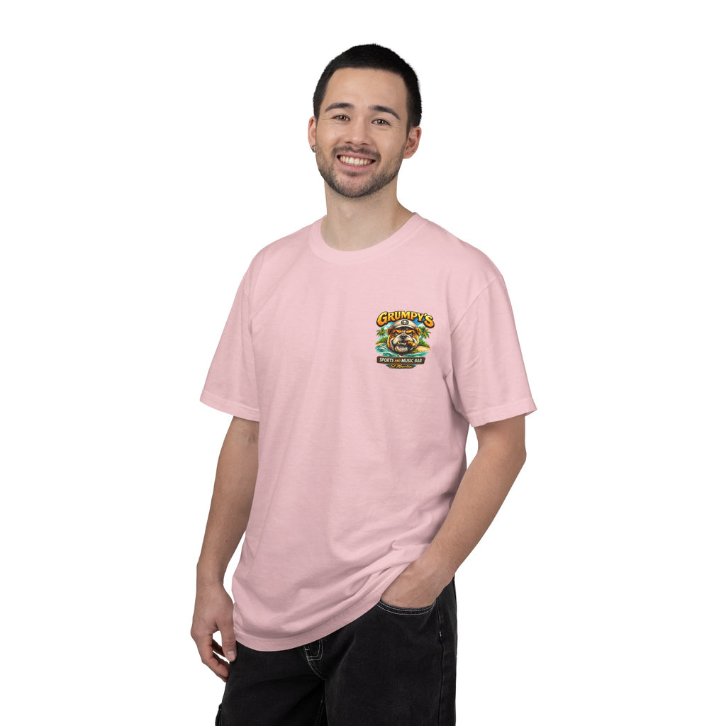 True Navy Grumpy's St. Maarten T-Shirt – Sports Bar Logo Tee, t-shirt product image 32, size 2XL.