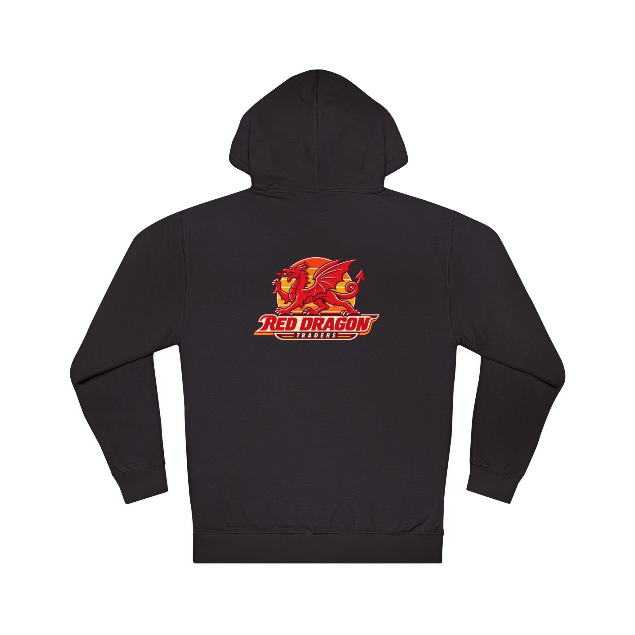 Red Dragon Logo Hoodie — Retro Flame Mythic Crewneck