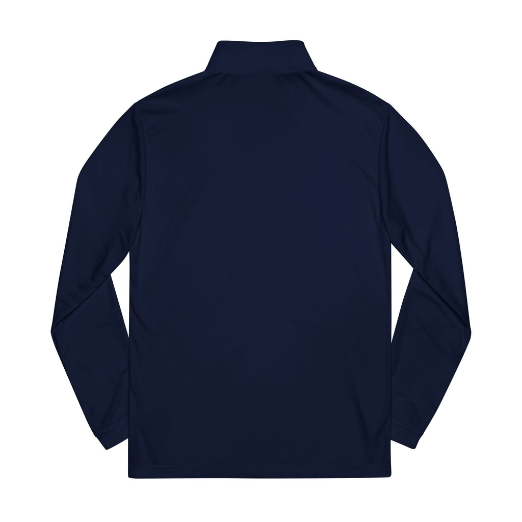 Embroidered Quarter-Zip Pullover — White Performance Adidas Style