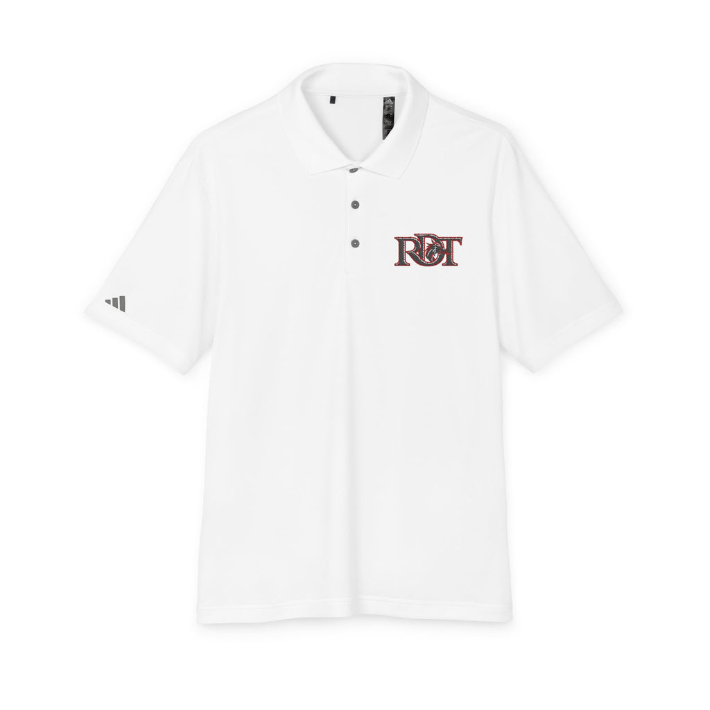 R&T Monogram Performance Polo — White Athletic Golf Shirt