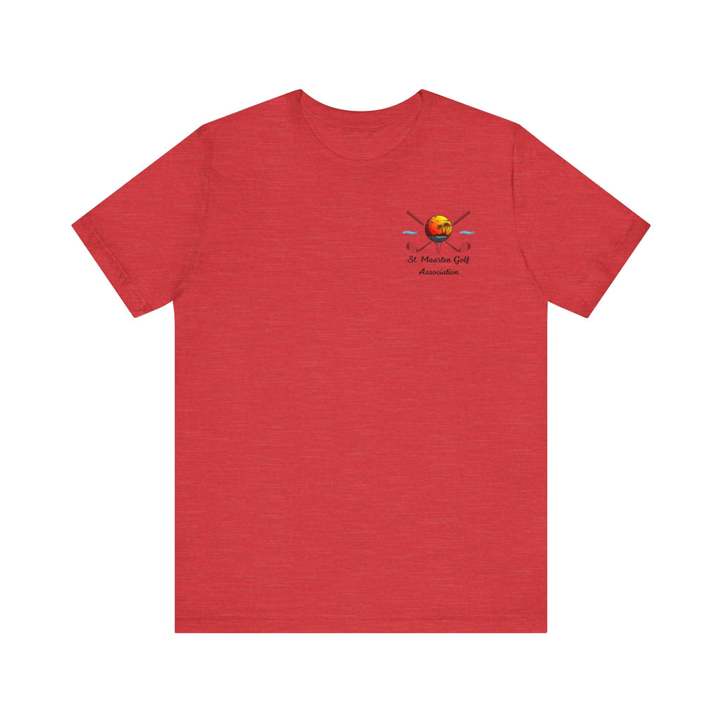 Heather Prism Ice Blue Sint Maarten Golf Association Tee – Island Sunset, t-shirt product image 15, size M.