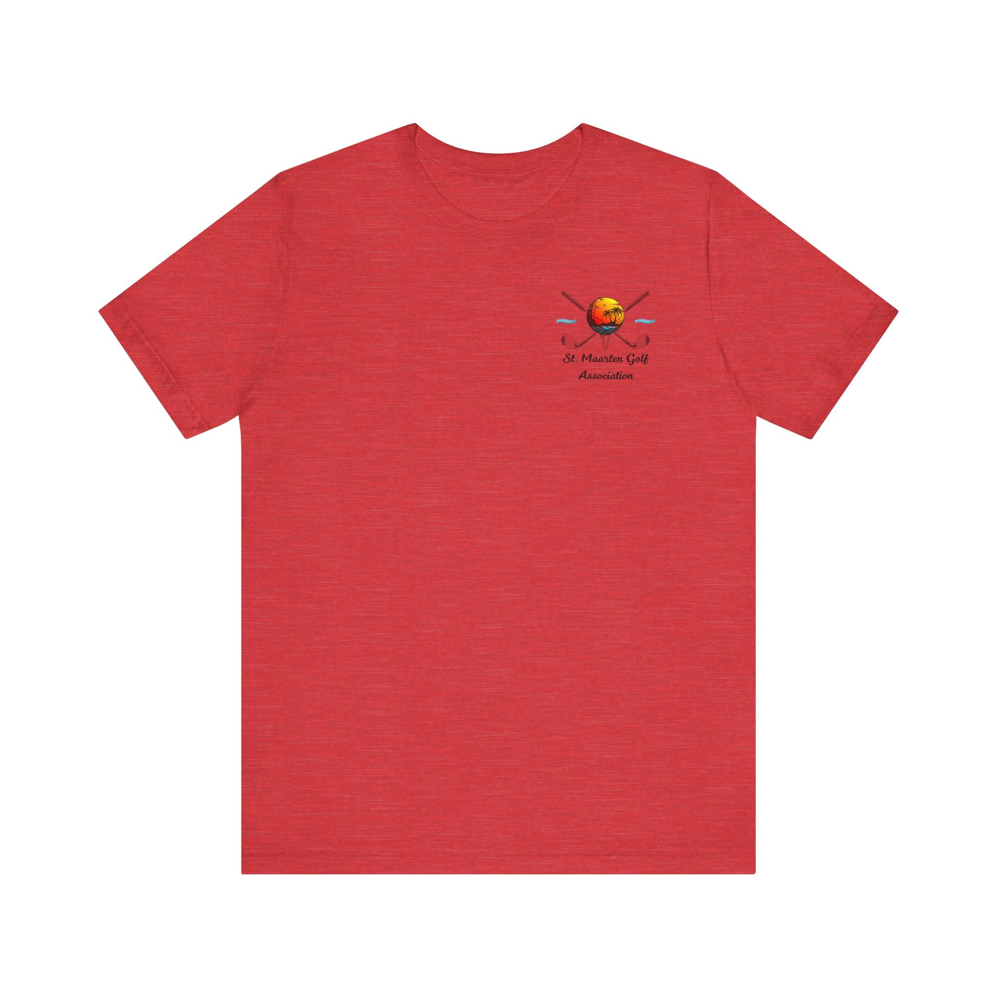 Heather Prism Ice Blue Sint Maarten Golf Association Tee – Island Sunset, t-shirt product image 15, size M.