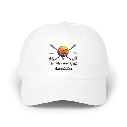 St. Maarten Golf Association Dad Cap - Embroidered Sunset & Crossed Clubs