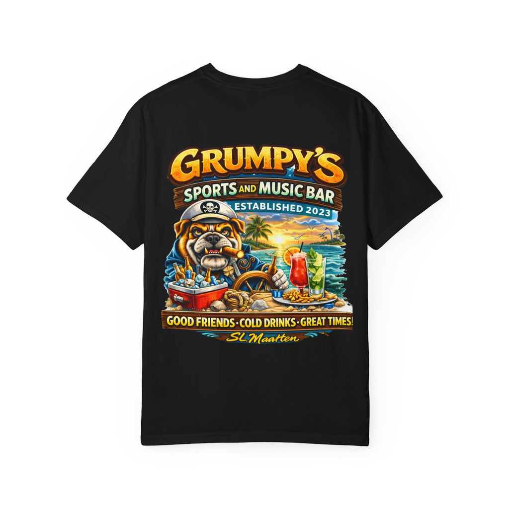Orchid Grumpy's St. Maarten T-Shirt – Sports Bar Logo Tee, t-shirt product image 24, size XL.