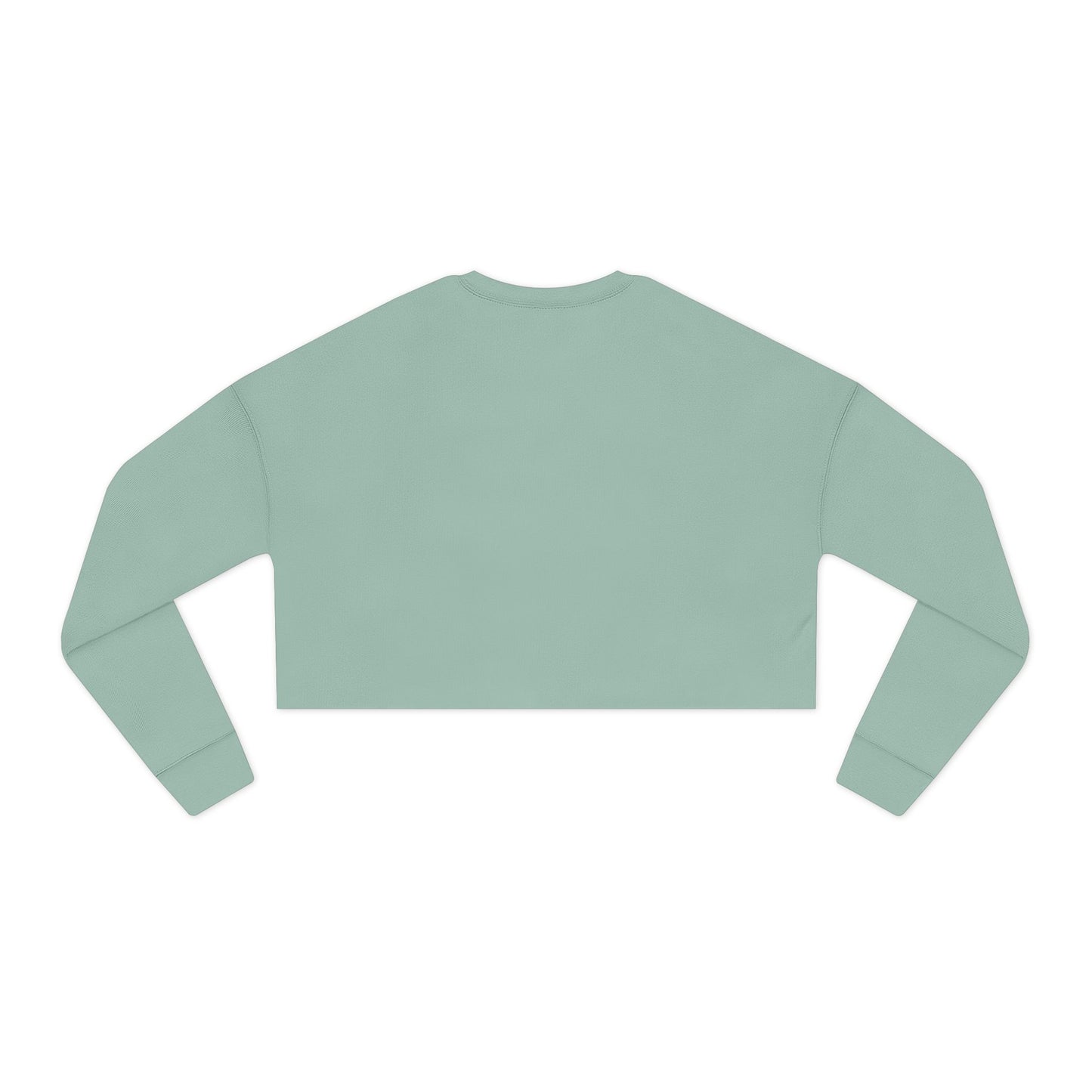 Light green cropped sweatshirt on a white background