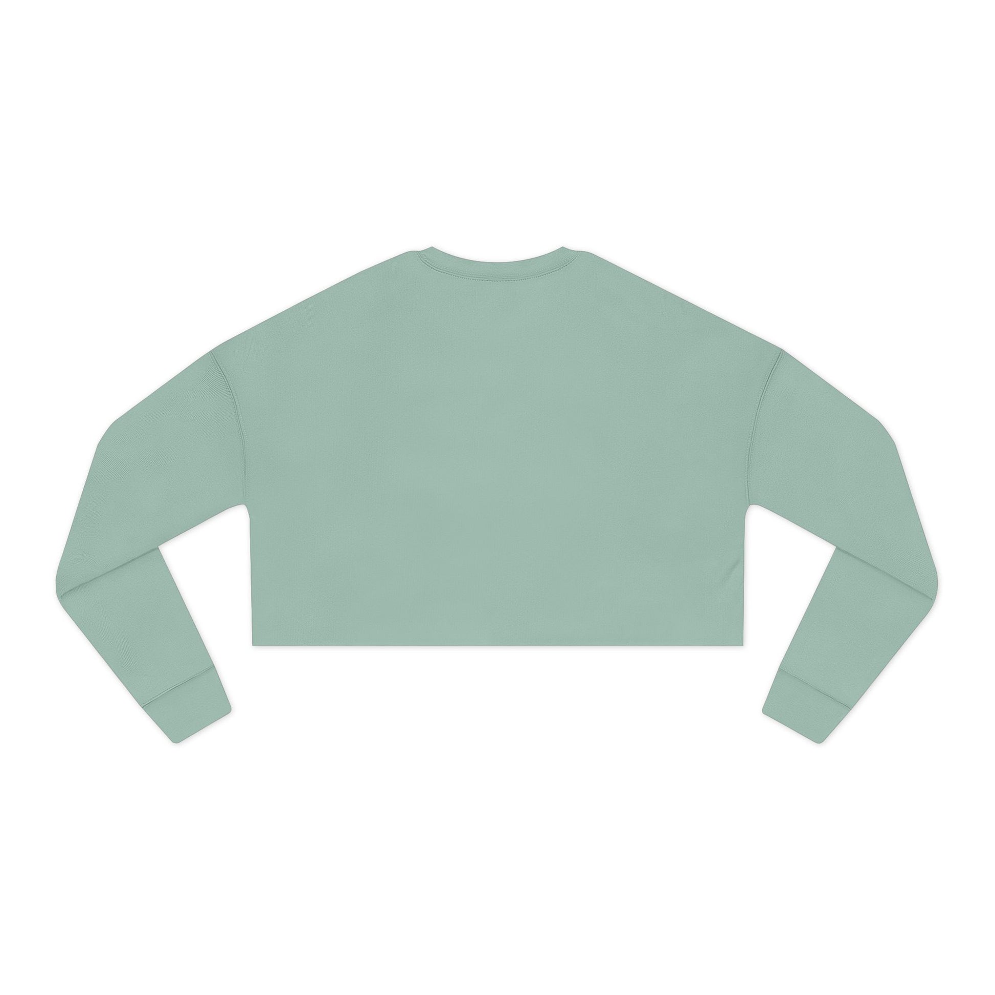 Light green cropped sweatshirt on a white background