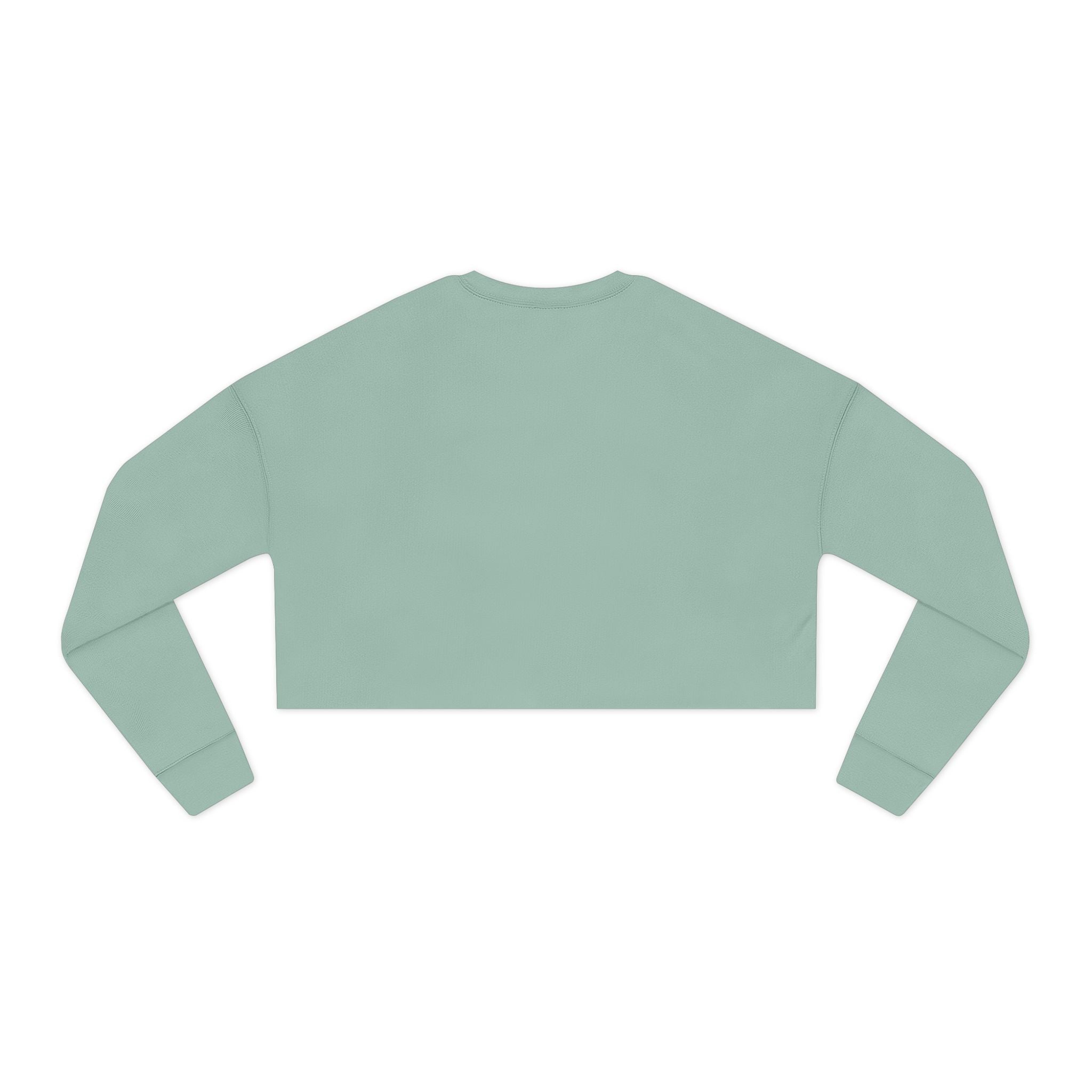 Light green cropped sweatshirt on a white background