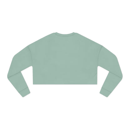 Light green cropped sweatshirt on a white background