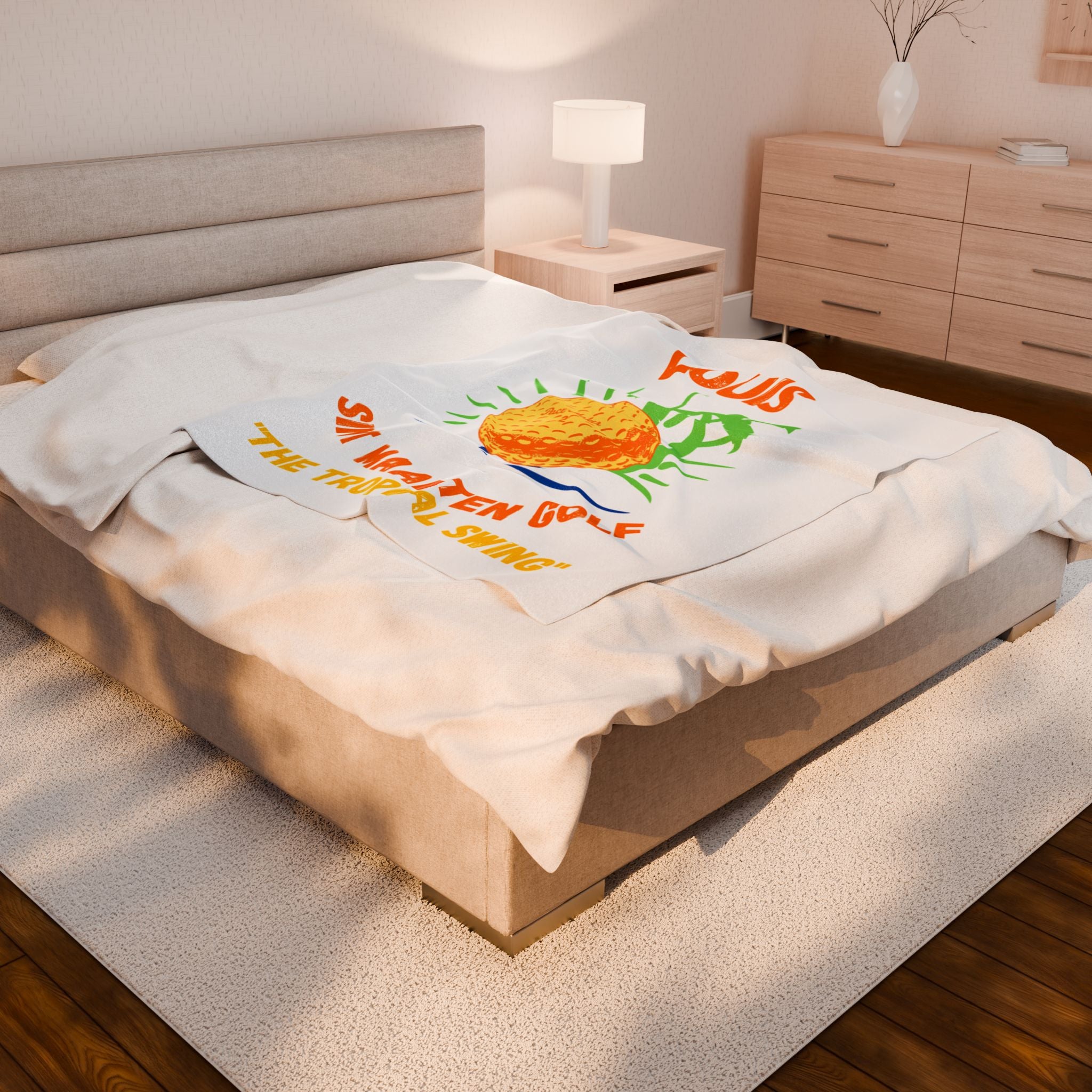 Cozy tropical swing blanket for beach and golf fans