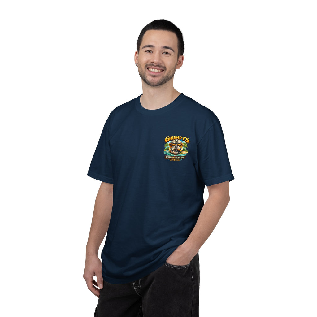 Ivory Grumpy's St. Maarten T-Shirt – Sports Bar Logo Tee, t-shirt product image 23, size XL.