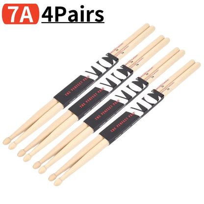 Beginners Drum Sticks Consistent Weight and Pitch Mallets Wood Tip Drumsticks American Hickory Drumsticks Percussion Accessories