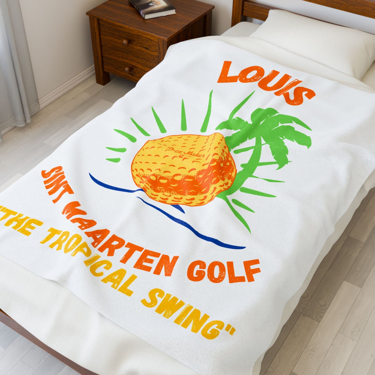Sint Maarten tropical swing blanket with sunburst detail