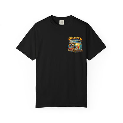 Grumpy's Sports & Music Bar T-Shirt — Retro Beach Bar Graphic Tee