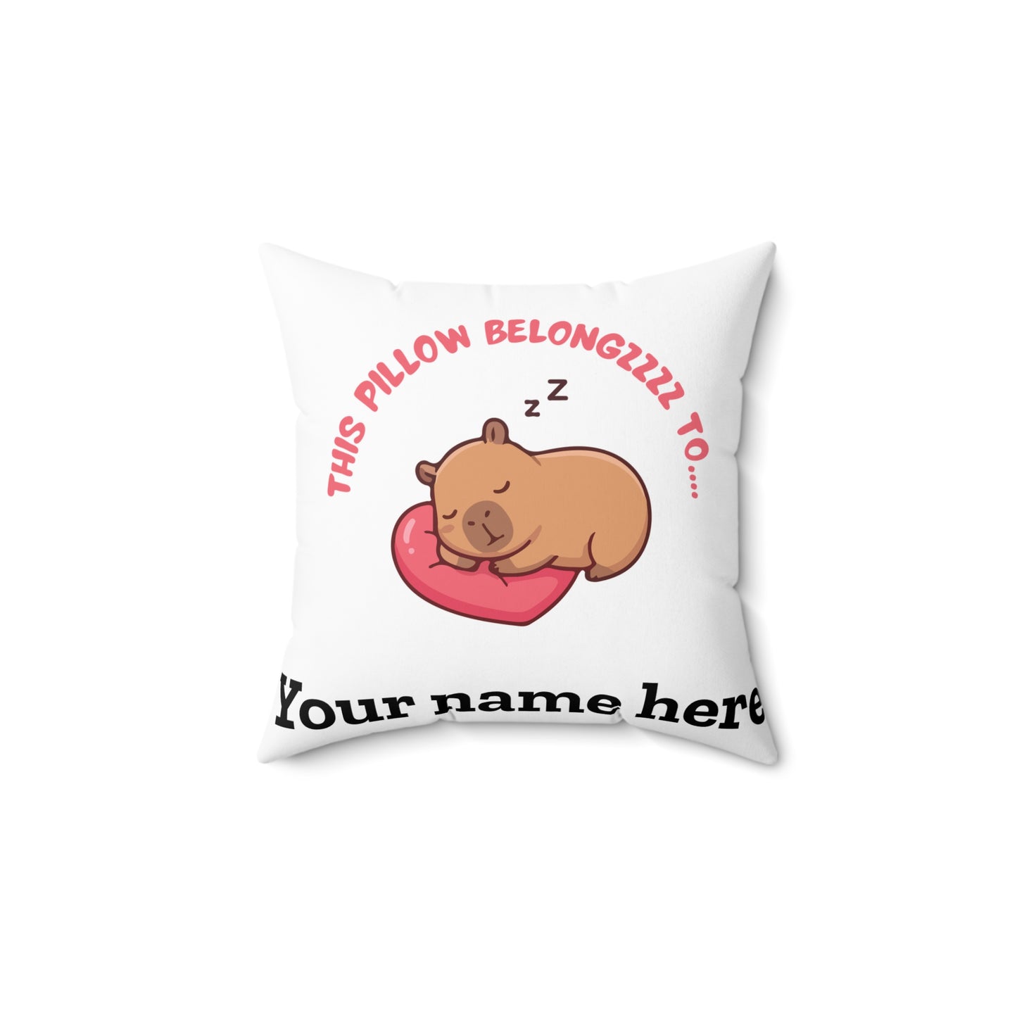 Personalized Bear Pillow — "This Pillow Belongzzz To" Custom Name Throw Pillow