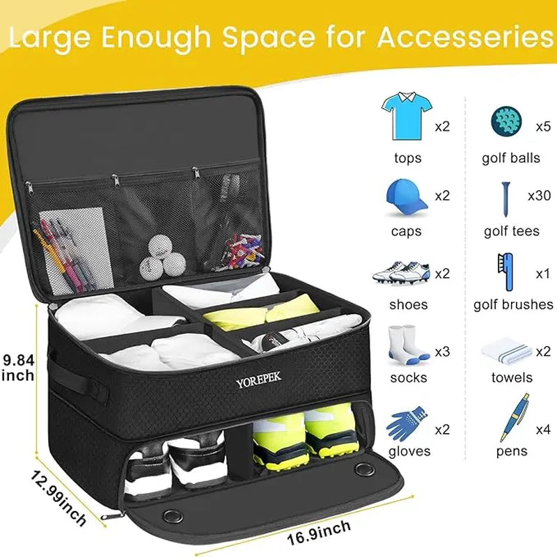 Ultimate Golf Trunk Organizer - Waterproof Storage with Ventilated Shoe Compartment for Golf Gear