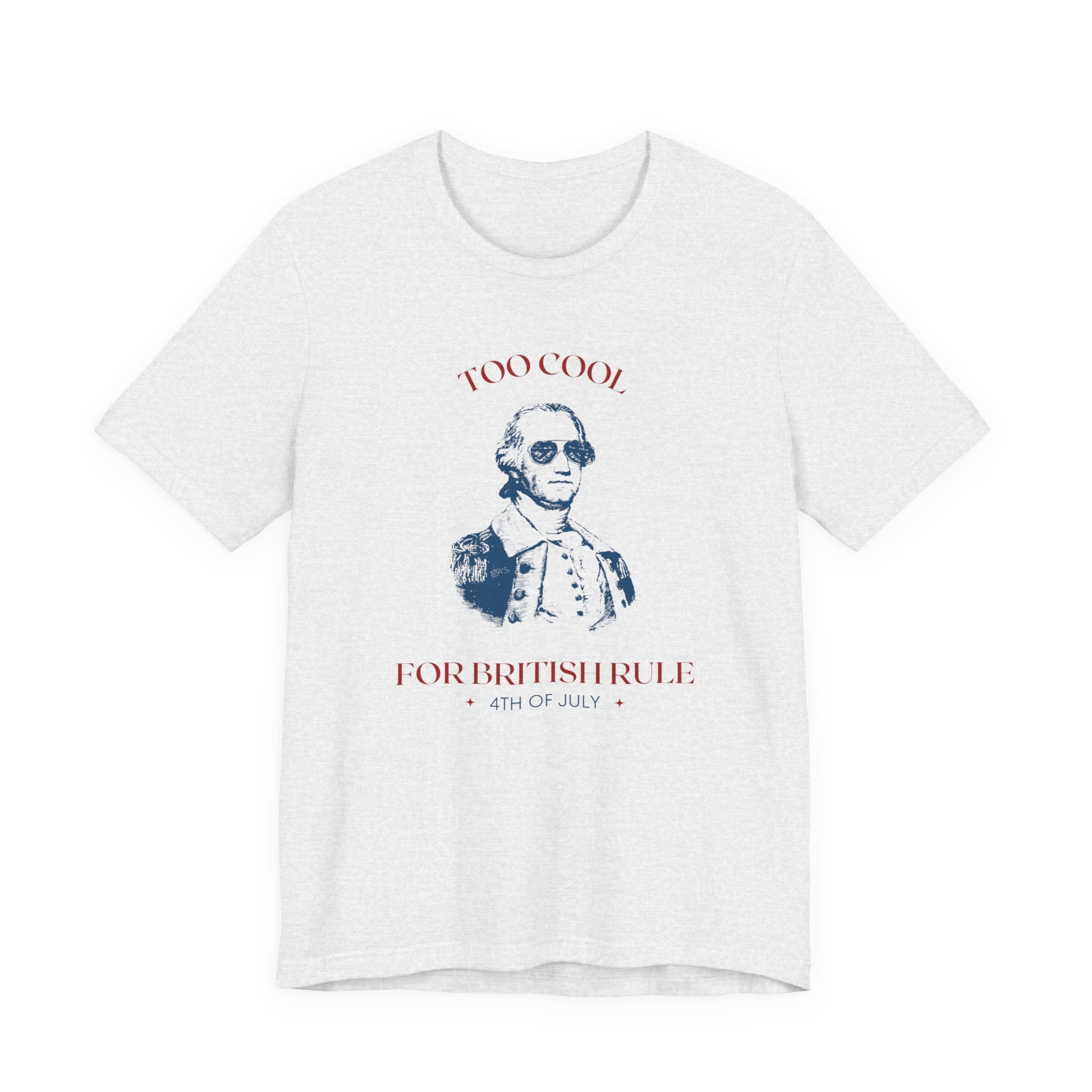 White t-shirt with a graphic of a historical figure and text on a white background