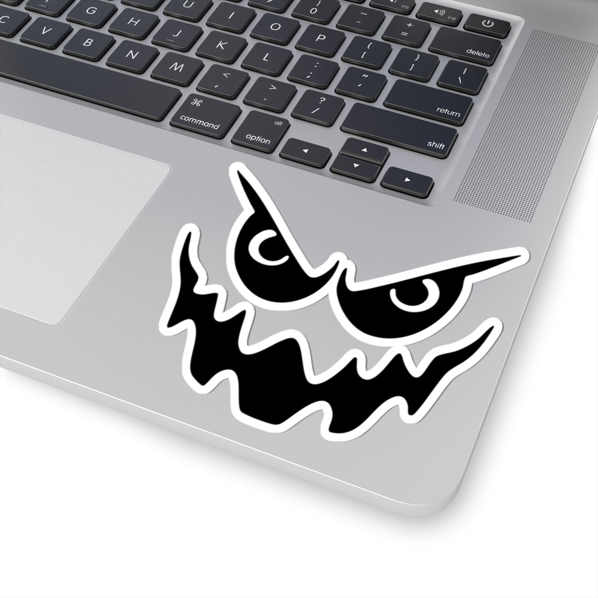 Black and white abstract design on a laptop