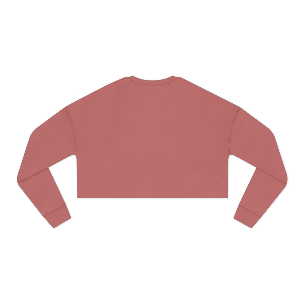 Pink long-sleeve crop top on a white background