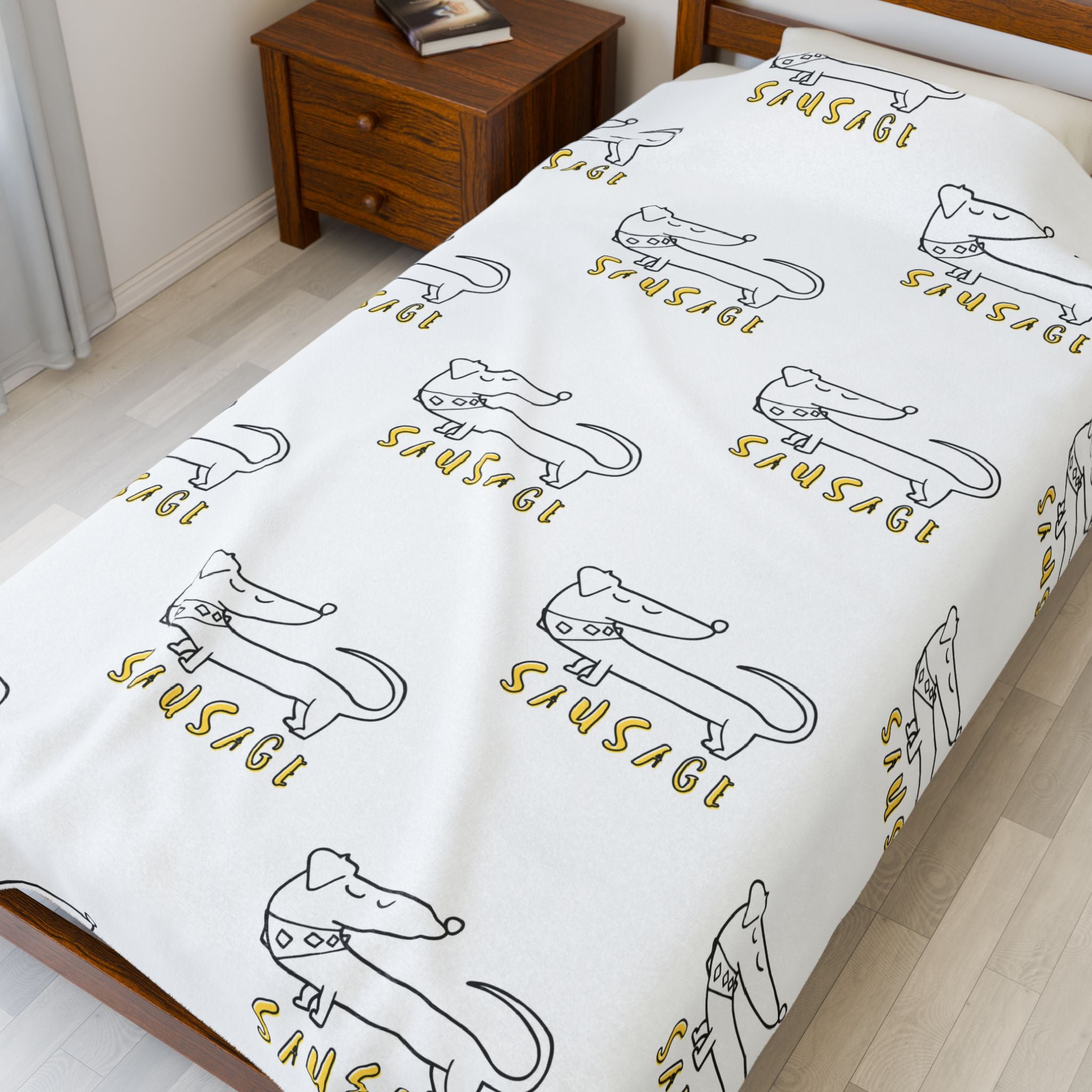 Sausage dog blanket perfect for cozy living room decor