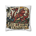 Red Dragon Traders Decorative Pillowcase — Geometric Fantasy Throw Pillow Cover