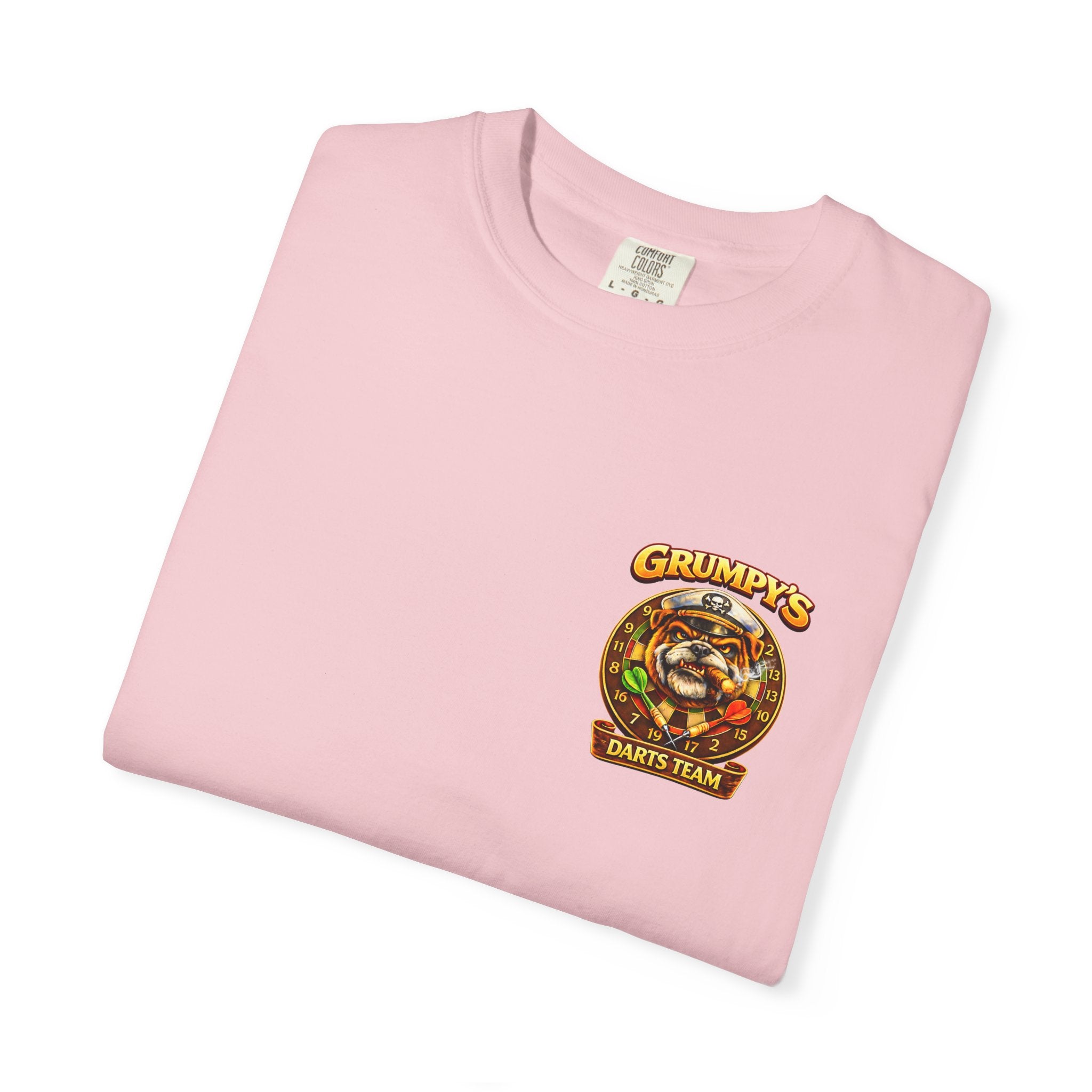 Seafoam Grumpy's Darts Team T-Shirt – Tropical Bulldog Tee, t-shirt product image 26, size XL.