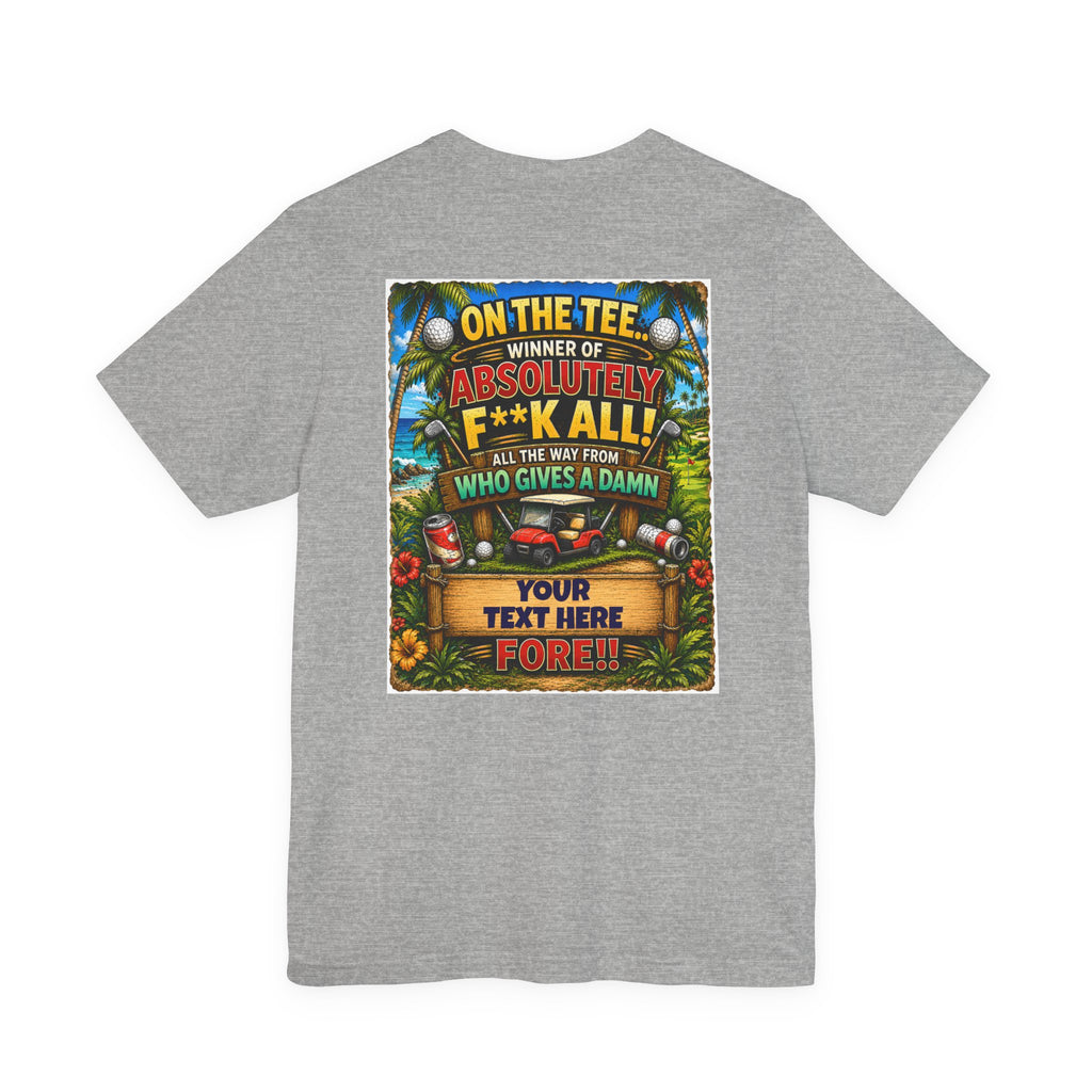 Pink Funny Golf T-Shirt – "Winner of Absolutely F**k All", t-shirt product image 19, size L.