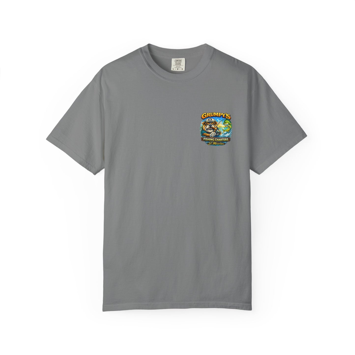 Grumpy's Fishing Charters T-Shirt — "Getting Hooked & Hammered" Graphic Tee